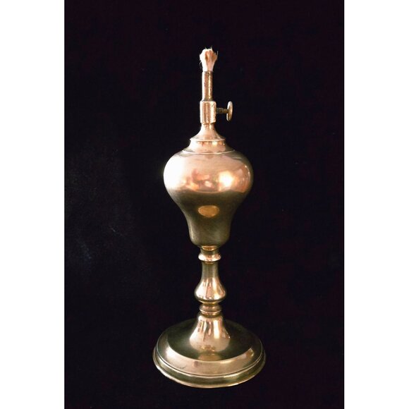 Antique Gardon Macon Brass Whale Oil Lamp Adjustable Wick & Engraved Marking - Picture 1 of 10